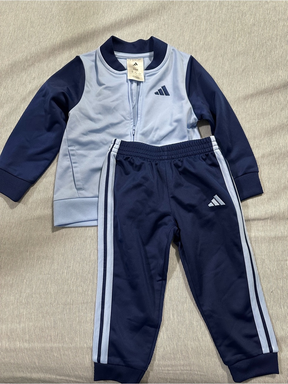 adidas Light Blue & Navy Toddler Track Jacket and Pants